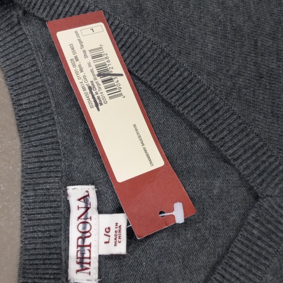 MERONA COLOR BLOCK LONG SLEEVE V NECK SWEATER - Picture 3 of 9